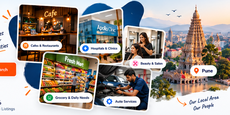 Illustrative local business collage